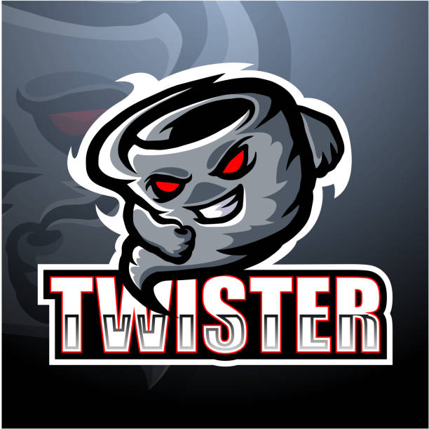 Twister mascot esport logo design Vector illustration of Twister mascot esport logo design tornado tattoo stock illustrations