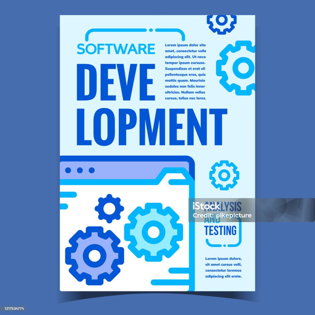 Software Development Advertising Banner Vector Stock Illustration ...