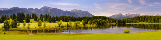 istock panoramic landscape with lake and mountain range 1217534943