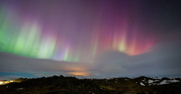 istock Pink Northern Lights above Iceland 1217548008