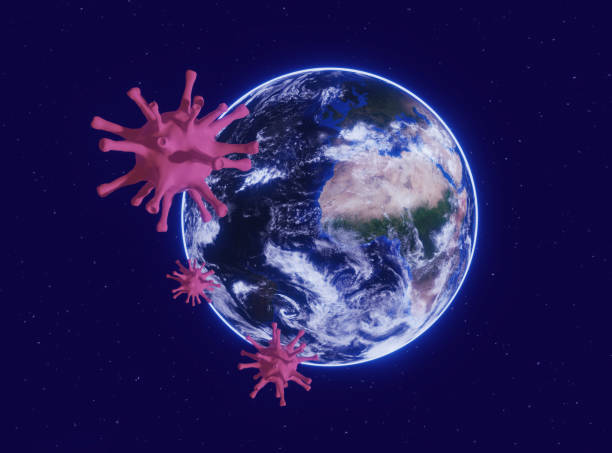 istock Coronavirus takes earth population under control. View from cosmos on earth attacked by coronavirus 1217553820