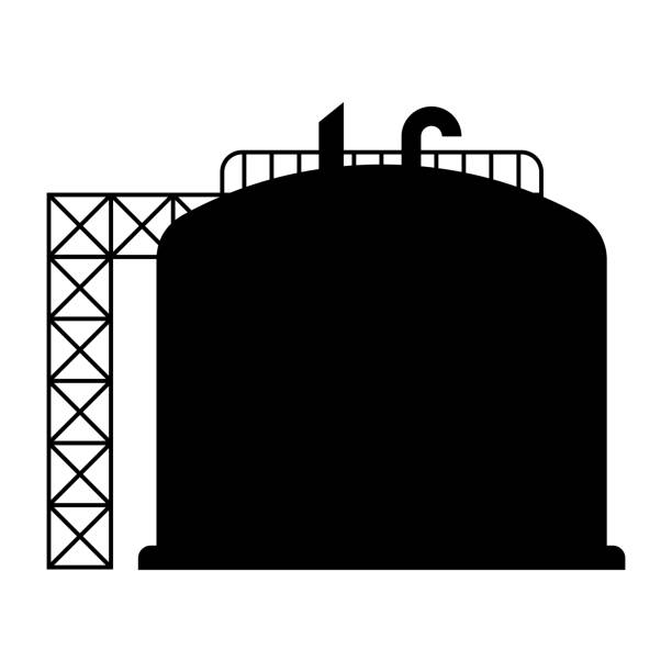 ilustrações de stock, clip art, desenhos animados e ícones de illustration of oil storage. - naphtha