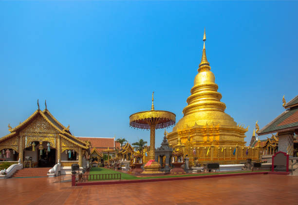 istock Wat Phra That Hariphunchai, Thailand, Asia, Gold, Gold Colored 1217556601