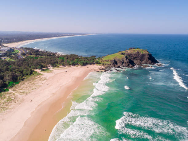 cabarita beach, norries head australia - cabarita beach imagens e fotografias de stock