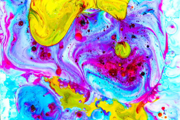istock Abstract background from ink, milk and oil 1217558826