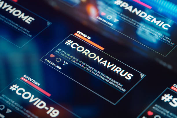 istock #coronavirus hashtag for social networks close-up on digital display 1217559738