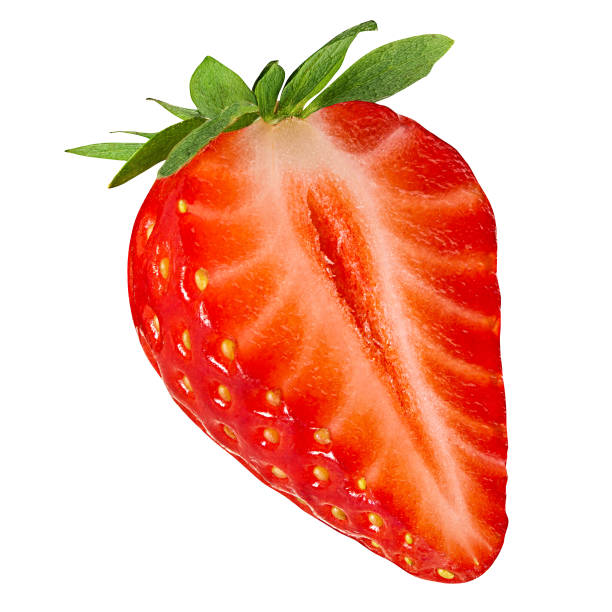 istock Strawberry half isolated on white background with clipping path 1217561649
