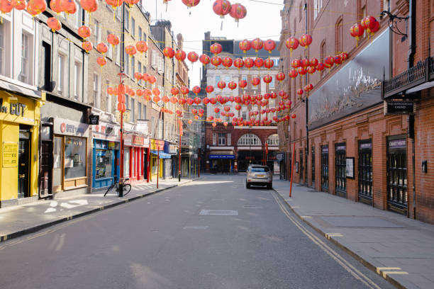 Empty Chinatown, London. During Coronavirus pandemic stock photo