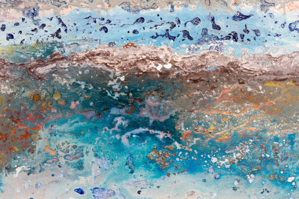 istock Masterly painting for your interior in new blue tone. 1217564959