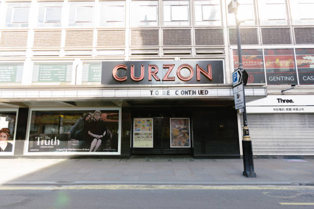 Curzon cinema, London, exposes banner during Coronavirus stock photo