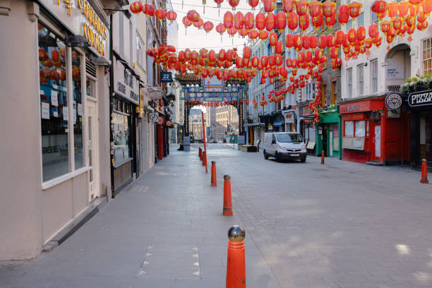 Empty Chinatown, London. During Coronavirus pandemic stock photo