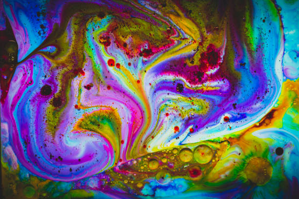 istock Abstract background from ink, milk and oil - vintage style 1217566904