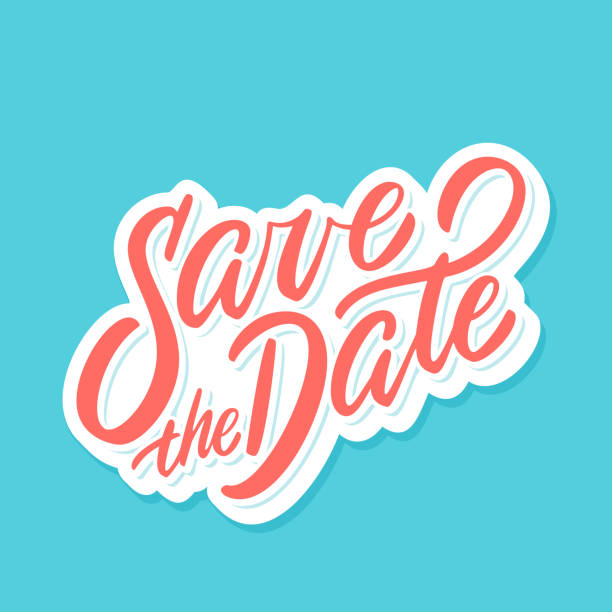 Save the date banner. Save the date. Vector lettering banner. reservation stock illustrations