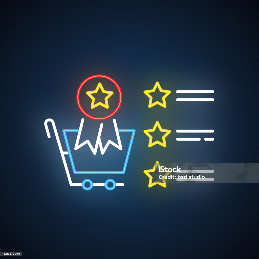 Best Seller Daftar Neon Ikon Cahaya Ulasan Toko Peringkat Bintang