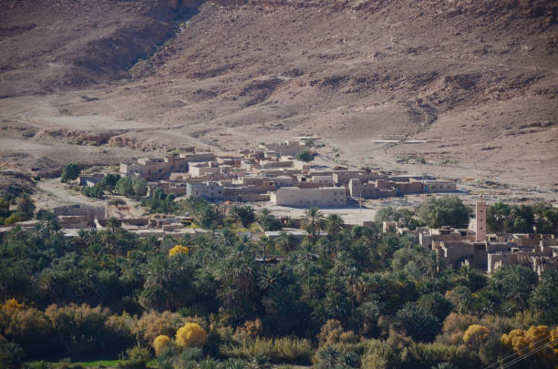 istock Small oasis town at Merzouga town. 1217573449