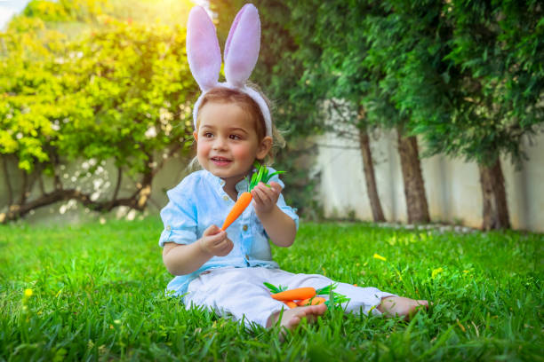 istock Little bunny boy in Easter holiday 1217575285