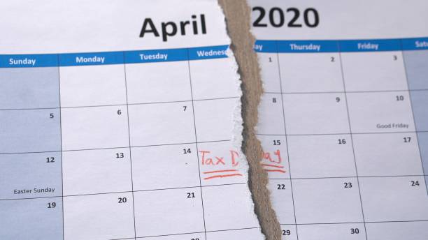 istock Scraped Tax day calendar 1217580845