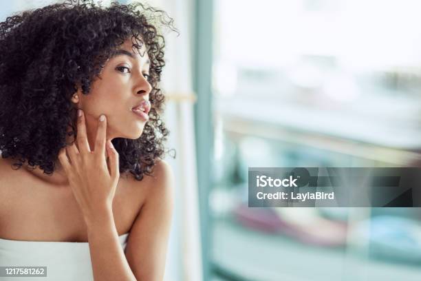Better Put Some Moisturiser On That Stock Photo - Download Image Now - Women, One Woman Only, Acne