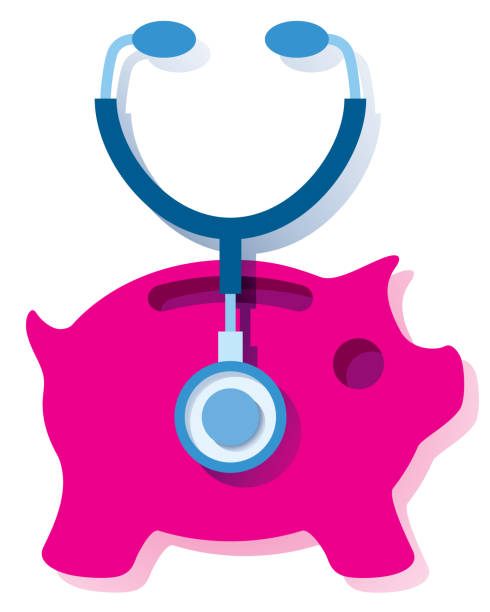 ilustrações de stock, clip art, desenhos animados e ícones de financial health check icon - currency stethoscope medicare usa