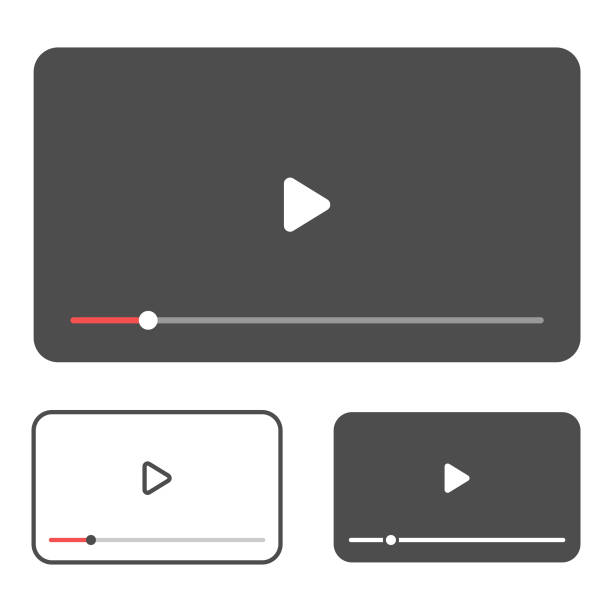 Video Player Template Icon. Music, Movie and Video Player Vector Design on White Background. Scalable to any size. Vector Illustration EPS 10 File. movie borders stock illustrations