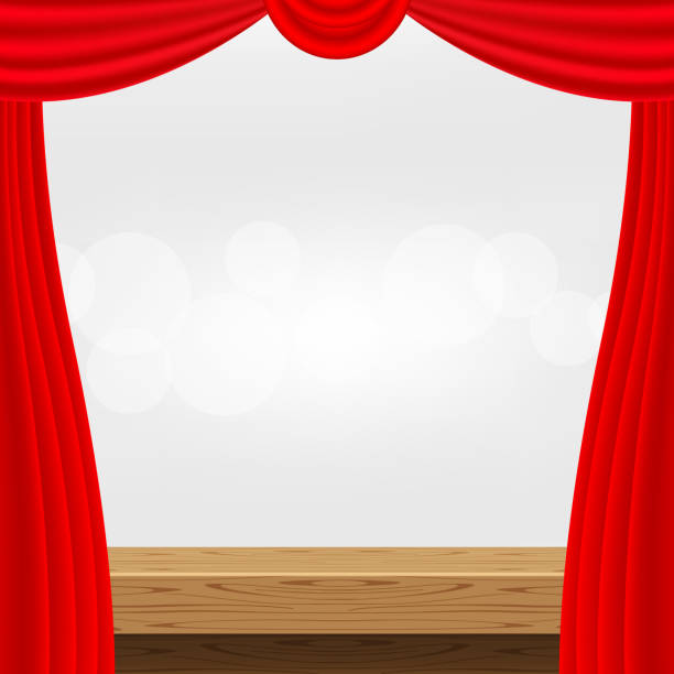 istock empty wood table and luxury red curtains for advertise product display, wooden top table decoration with curtain red, wood plank board space for banner copy space text, tabletop front view for banner 1217583156