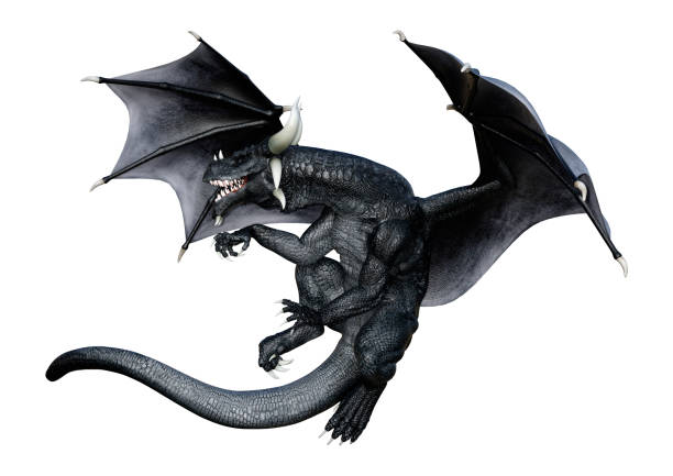 istock 3D illustration fantasy dragon on white 1217584525