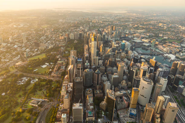 istock Sydney Harbour city scape central business district from air 1217584650