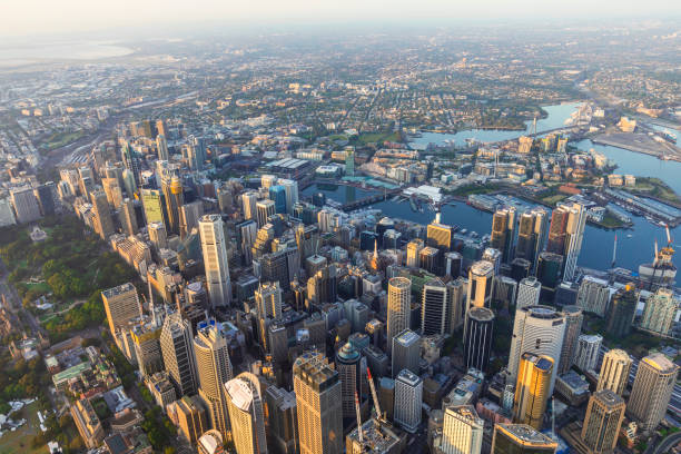istock Sydney Harbour city scape central business district from air 1217584669