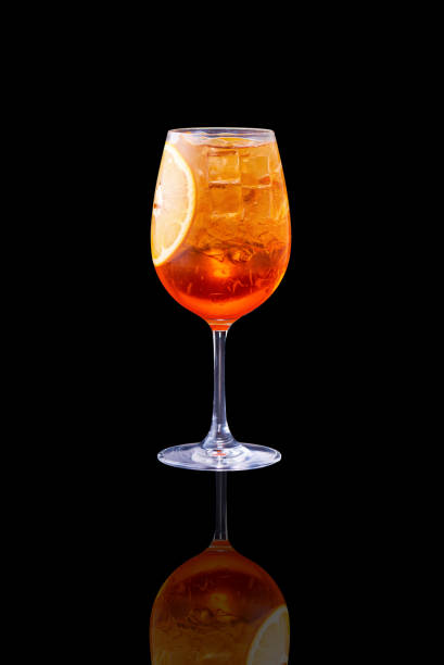 istock Tasty cocktail on dark background 1217584948