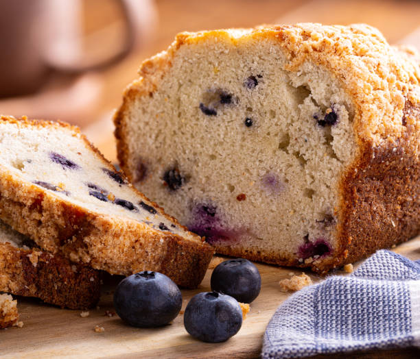 istock Sliced Loaf of Blueberry Streusel Bread 1217585476