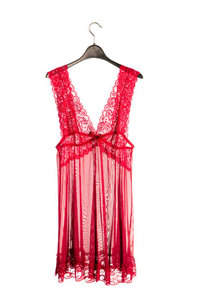 istock Red nightie hanging on a hanger 1217590703