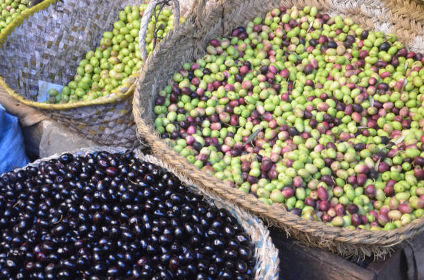 istock Fes market that selling fresh olives. 1217594235