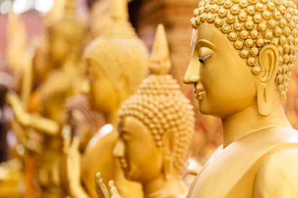 Wat Phra That Doi Suthep buddha temple statues in Chiang Mai, Thailand