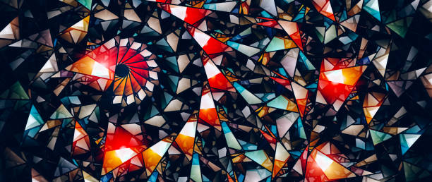 istock Colorful stained-glass widescreen abstract background 1217614768