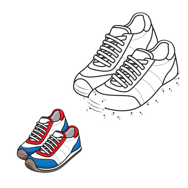 White Shoe cartoon connects the dots game activity. Vector Illustration for Children practice and preschool worksheet for practicing at home perfect for parents homeschooling. White Shoe cartoon connects the dots game activity. Vector Illustration for Children practice and preschool worksheet for practicing at home perfect for parents homeschooling. the perfect game stock illustrations