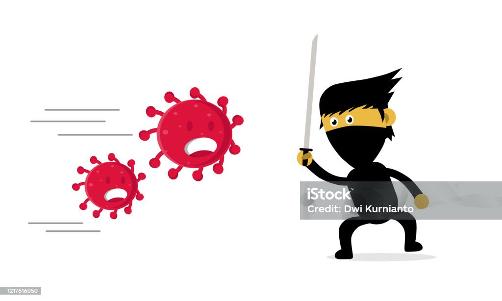Vetores de Ilustração De Um Personagem De Desenho Animado Ninja Lutando Um  Viru Perigoso e mais imagens de Coronavírus - iStock