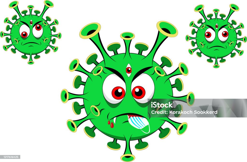 Cartoon Mascot Logo And Symbol Of Corona Virus Covid19 With Green Color  Stock Illustration - Download Image Now - iStock