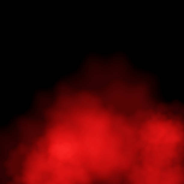 istock Red fog or mist color special smoke effect isolated on black background. EPS 10 1217617854
