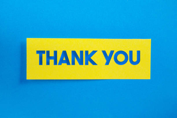 istock Yellow Sticky Paper With Thank You Message On Blue Background 1217618638