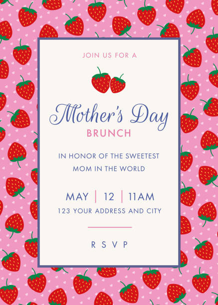 Mothers Day themed invitation design template. stock illustration Mothers Day themed invitation design template. stock illustration vintage love letter backgrounds stock illustrations