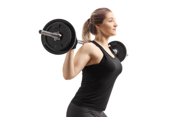 istock Woman lifting weigths 1217621479