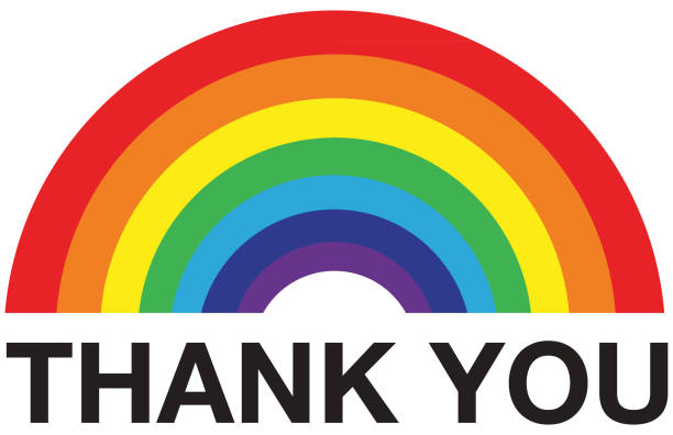 Rainbow thank you Rainbow thank you you are here stock illustrations