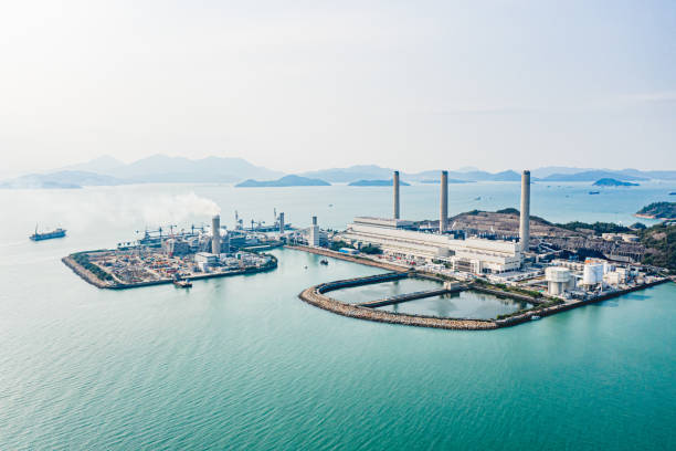 coal-fired power station in lamma island - lamma island imagens e fotografias de stock