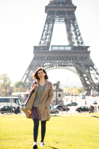 istock business woman in paris using the phone 1217627741