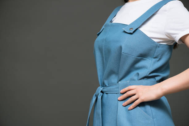 istock Woman in blue sundress. 1217629027