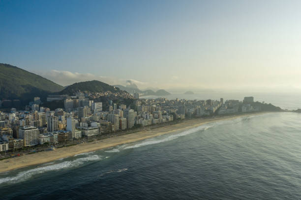 istock Drone, panoramic shot of Ipanema beach in Rio de Janeiro 1217631044