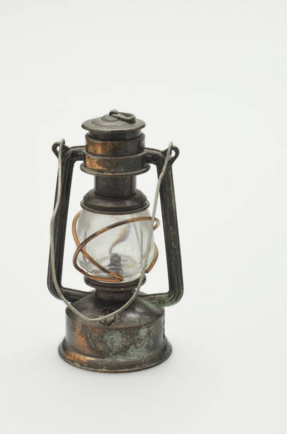 istock Retro Oil lamp, isolated on white Background, vertical 1217637693