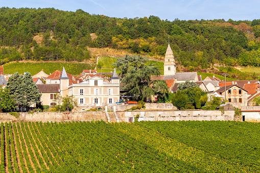 15 September 2019. Saint-Aubin village in Burgundy, France.