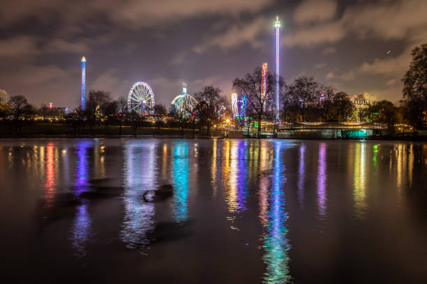 istock Christmas funfair in the night, London 1217639512