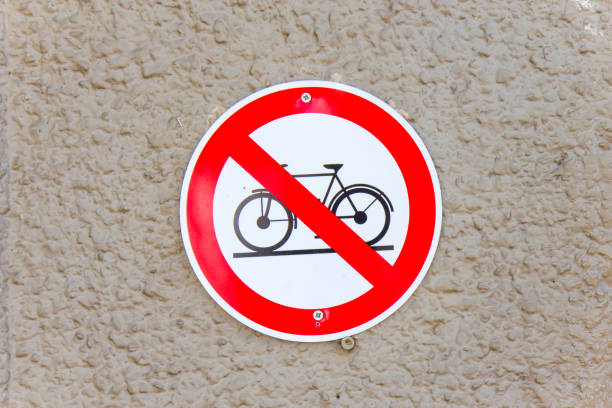 istock Bicycle sign on the sidewalk in Amsterdam 1217639547